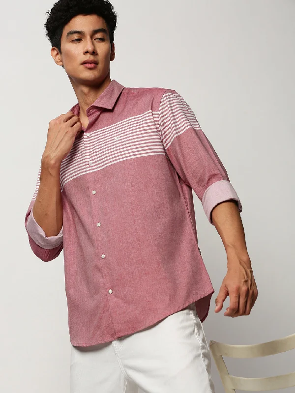 Men's Thermal - Lined Casual Shirts in Black for Added Warmth in Cold WeatherMen Pink Striped Casual Casual Shirts Men's Thermal - Lined Casual Shirts in Black for Added Warmth in Cold WeatherMen Pink Striped Casual Casual Shirts
