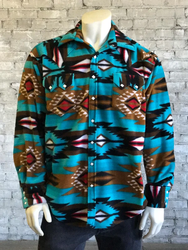 Men's Linen Blend Casual Shirts with Roll - Up Sleeves for a Summer Beach LookRockmount Mens Turquoise Fleece Native Pattern Fleece Western L/S Shirt Men's Linen Blend Casual Shirts with Roll - Up Sleeves for a Summer Beach LookRockmount Mens Turquoise Fleece Native Pattern Fleece Western L/S Shirt