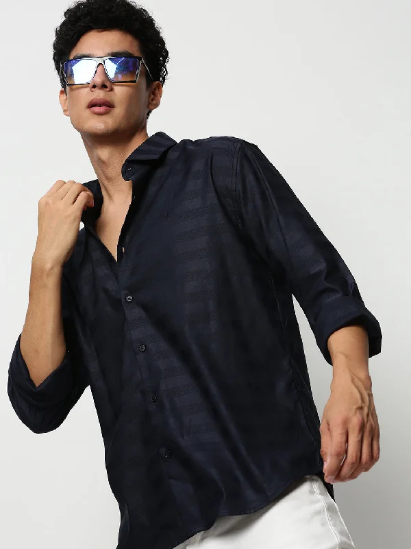 Men's Embroidered Detail Casual Shirts in Beige for a Touch of EleganceMen Navy Striped Casual Casual Shirts Men's Embroidered Detail Casual Shirts in Beige for a Touch of EleganceMen Navy Striped Casual Casual Shirts