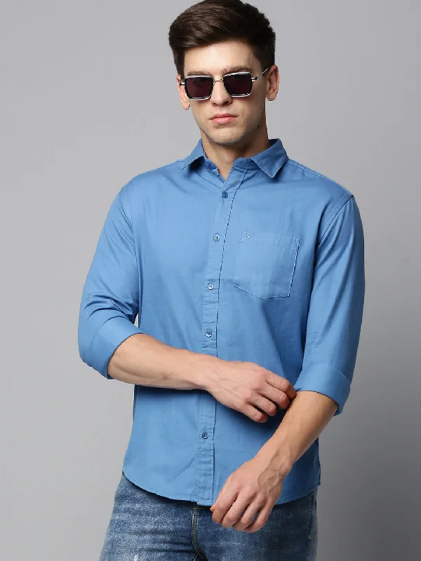 Men's Embroidered Detail Casual Shirts in Beige for a Touch of EleganceMen Blue Solid Casual Shirt Men's Embroidered Detail Casual Shirts in Beige for a Touch of EleganceMen Blue Solid Casual Shirt