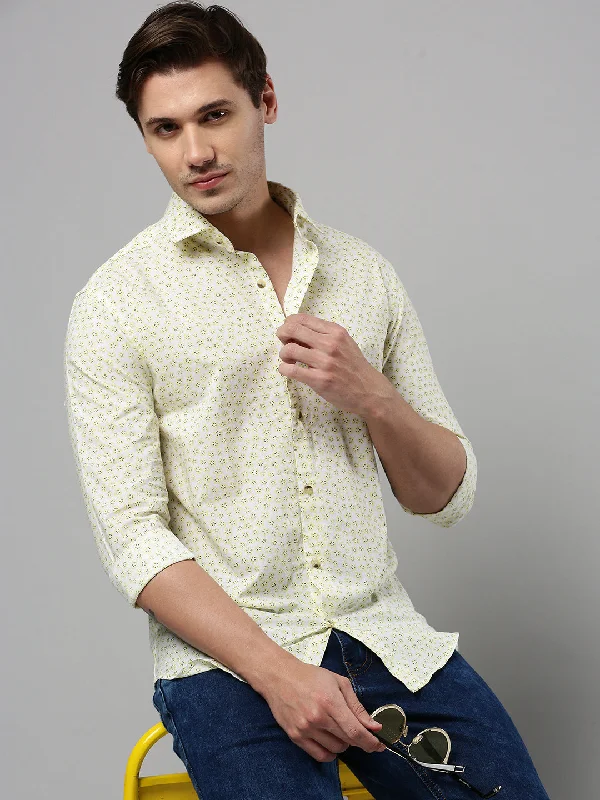 Men's Graphic - Printed Casual Shirts with Pop - Culture References for a Fun and Stylish LookMen White Printed Casual Shirt