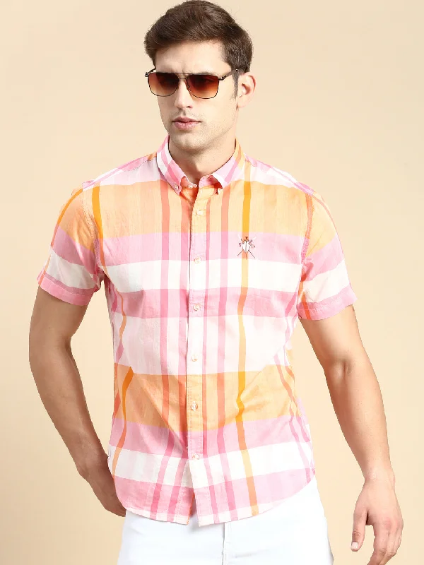 Men's Two - Tone Contrast Panel Casual Shirts in White and Navy for a Stylish and Eye - Catching DesignMen Multi Checked Casual Shirt Men's Two - Tone Contrast Panel Casual Shirts in White and Navy for a Stylish and Eye - Catching DesignMen Multi Checked Casual Shirt