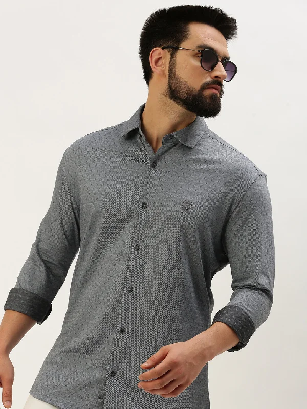 Men's Graphic - Printed Casual Shirts with Pop - Culture References for a Fun and Stylish LookMen Grey Solid Casual Shirt Men's Graphic - Printed Casual Shirts with Pop - Culture References for a Fun and Stylish LookMen Grey Solid Casual Shirt