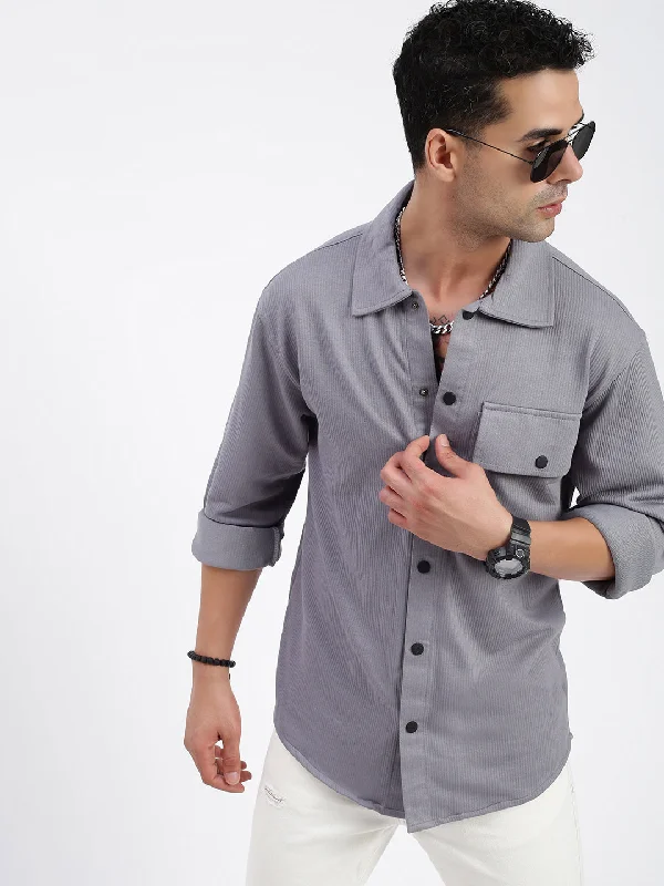Men's Tailored Fit Checkered Casual Shirts in Multicolor for a Smart - Casual EnsembleMen Solid Grey Slim Fit Shirt Men's Tailored Fit Checkered Casual Shirts in Multicolor for a Smart - Casual EnsembleMen Solid Grey Slim Fit Shirt