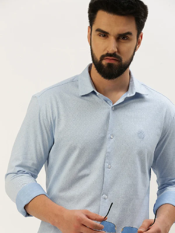 Plus Size Men's Plaid Flannel Casual Shirts in Earth Tones for a Cozy Fall OutfitMen Blue Solid Casual Shirt Plus Size Men's Plaid Flannel Casual Shirts in Earth Tones for a Cozy Fall OutfitMen Blue Solid Casual Shirt