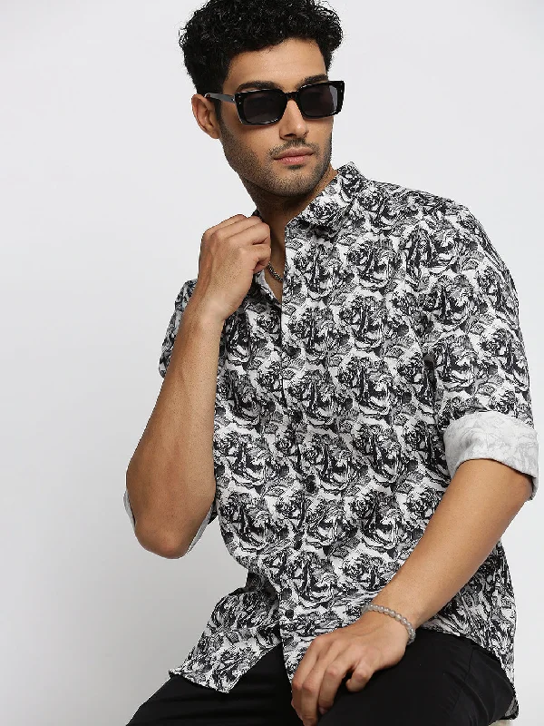Men's Short - Sleeve Linen Casual Shirts in Light Khaki for a Breathable Summer OptionMen Black Spread Collar Abstract Shirt Men's Short - Sleeve Linen Casual Shirts in Light Khaki for a Breathable Summer OptionMen Black Spread Collar Abstract Shirt