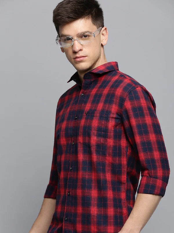 Men's Retro - Style Hawaiian Print Casual Shirts in Bold Patterns for a Tropical VacationMen Red Checked Casual Shirt Men's Retro - Style Hawaiian Print Casual Shirts in Bold Patterns for a Tropical VacationMen Red Checked Casual Shirt