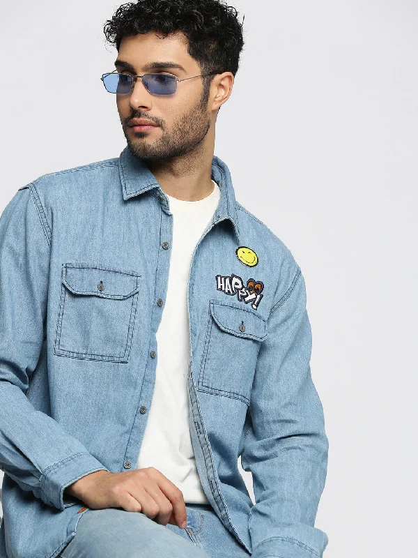 Men's Short - Sleeve Linen Casual Shirts in Light Khaki for a Breathable Summer OptionMen Blue Spread Collar Solid Oversized Shirt Men's Short - Sleeve Linen Casual Shirts in Light Khaki for a Breathable Summer OptionMen Blue Spread Collar Solid Oversized Shirt