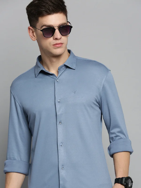 Men's Tailored Fit Checkered Casual Shirts in Multicolor for a Smart - Casual EnsembleMen Blue Solid Casual Shirt Men's Tailored Fit Checkered Casual Shirts in Multicolor for a Smart - Casual EnsembleMen Blue Solid Casual Shirt