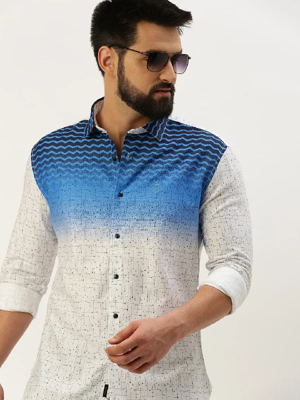 Men's Organic Cotton Casual Shirts with a Soft Handfeel for Everyday ComfortMen White Printed Casual Shirt Men's Organic Cotton Casual Shirts with a Soft Handfeel for Everyday ComfortMen White Printed Casual Shirt