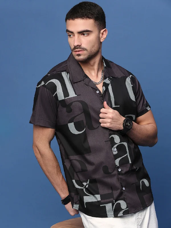 Men's Moisture - Wicking Performance Fabric Casual Shirts for Outdoor ActivitiesMen Purple Graphic Cuban Collar Shirt Men's Moisture - Wicking Performance Fabric Casual Shirts for Outdoor ActivitiesMen Purple Graphic Cuban Collar Shirt