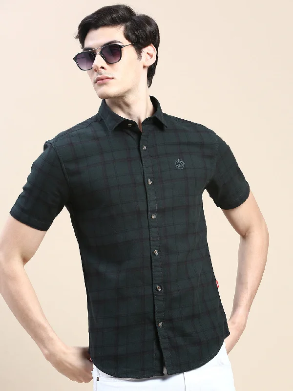 Men's Shearling - Lined Collar Casual Shirts in Brown for a Rustic and Warm AppealMen Green Checked Casual Shirt Men's Shearling - Lined Collar Casual Shirts in Brown for a Rustic and Warm AppealMen Green Checked Casual Shirt