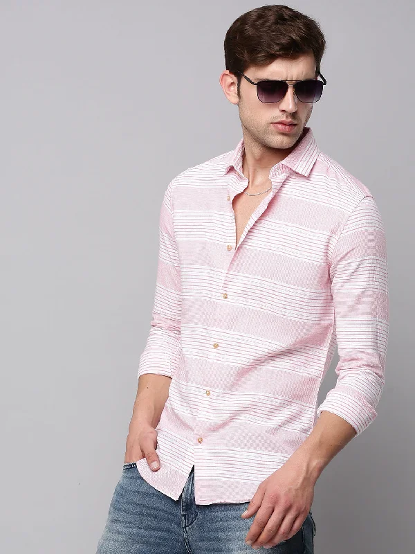 Men's Shearling - Lined Collar Casual Shirts in Brown for a Rustic and Warm AppealMen Pink Striped Casual Shirt Men's Shearling - Lined Collar Casual Shirts in Brown for a Rustic and Warm AppealMen Pink Striped Casual Shirt