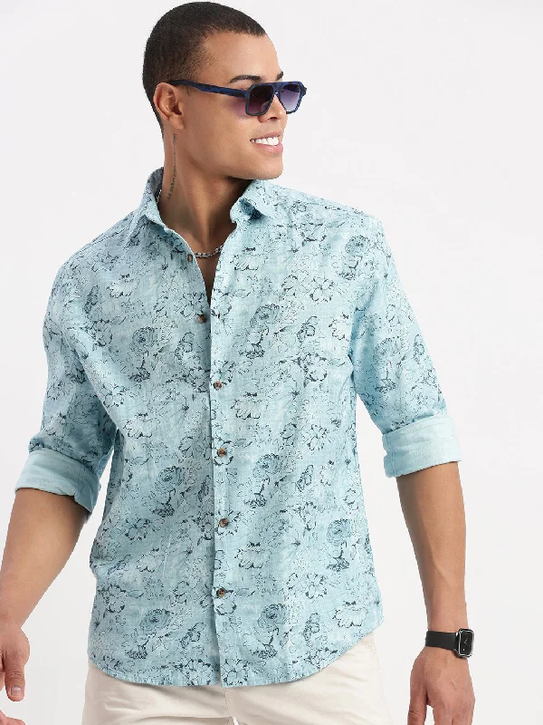 Plus Size Men's Plaid Flannel Casual Shirts in Earth Tones for a Cozy Fall OutfitMen Floral Blue Shirt Plus Size Men's Plaid Flannel Casual Shirts in Earth Tones for a Cozy Fall OutfitMen Floral Blue Shirt