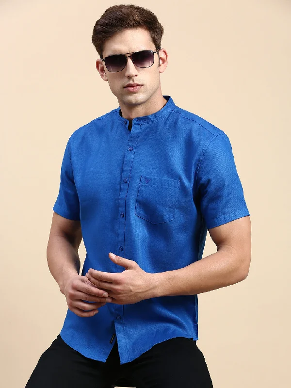 Men's Long - Line Oversized Casual Shirts in Dark Gray for a Relaxed and Modern LookMen Blue Solid Casual Shirt Men's Long - Line Oversized Casual Shirts in Dark Gray for a Relaxed and Modern LookMen Blue Solid Casual Shirt