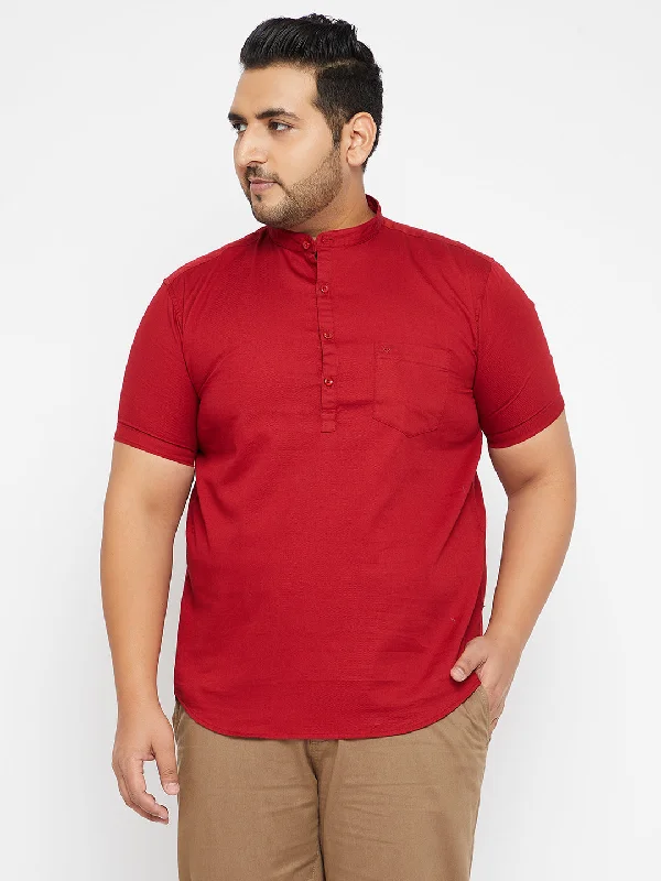 Men's Slim - Fit Printed Floral Casual Shirts in Pastel Colors for a Spring - Inspired VibeMen Solid Red Straight Shirt Men's Slim - Fit Printed Floral Casual Shirts in Pastel Colors for a Spring - Inspired VibeMen Solid Red Straight Shirt