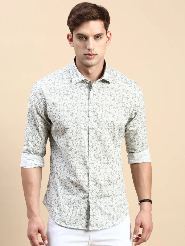 Men's Shearling - Lined Collar Casual Shirts in Brown for a Rustic and Warm AppealMen Green Printed Casual Shirt Men's Shearling - Lined Collar Casual Shirts in Brown for a Rustic and Warm AppealMen Green Printed Casual Shirt