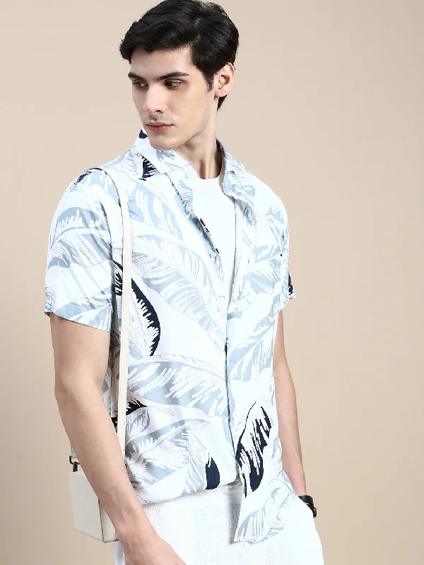 Men's Retro - Style Hawaiian Print Casual Shirts in Bold Patterns for a Tropical VacationMen White Graphics Casual Shirt Men's Retro - Style Hawaiian Print Casual Shirts in Bold Patterns for a Tropical VacationMen White Graphics Casual Shirt