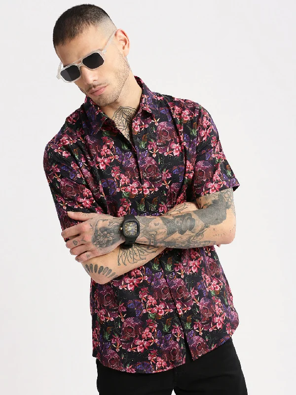 Men's Short - Sleeve Linen Casual Shirts in Light Khaki for a Breathable Summer OptionMen Spread Collar Floral Pink Casual Shirt Men's Short - Sleeve Linen Casual Shirts in Light Khaki for a Breathable Summer OptionMen Spread Collar Floral Pink Casual Shirt