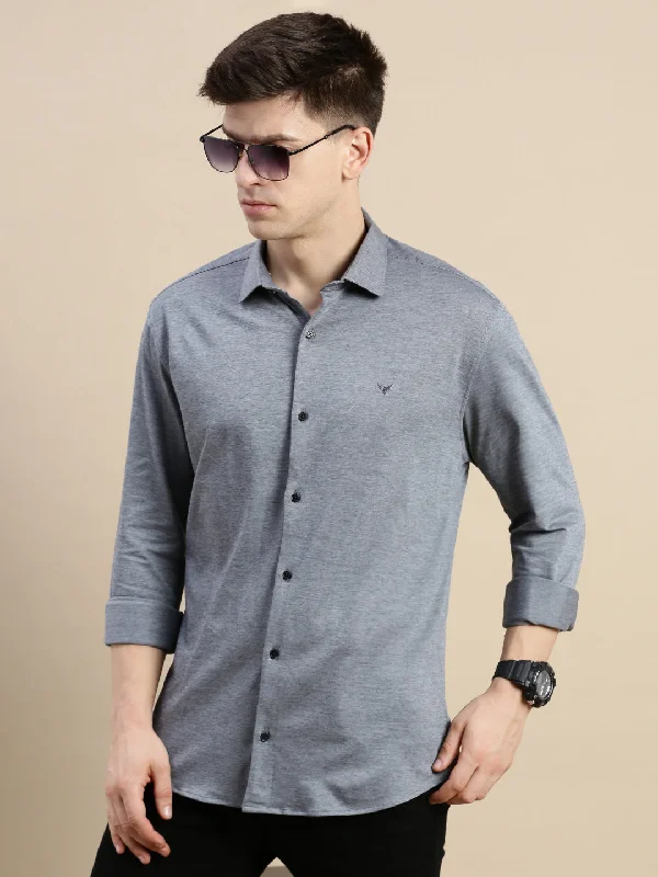 Men's Thermal - Lined Casual Shirts in Black for Added Warmth in Cold WeatherMen Grey Solid Casual Shirt Men's Thermal - Lined Casual Shirts in Black for Added Warmth in Cold WeatherMen Grey Solid Casual Shirt