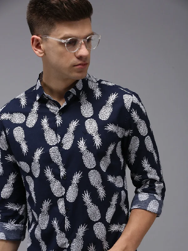 Men's Short - Sleeve Linen Casual Shirts in Light Khaki for a Breathable Summer OptionMen Blue Printed Casual Shirt Men's Short - Sleeve Linen Casual Shirts in Light Khaki for a Breathable Summer OptionMen Blue Printed Casual Shirt