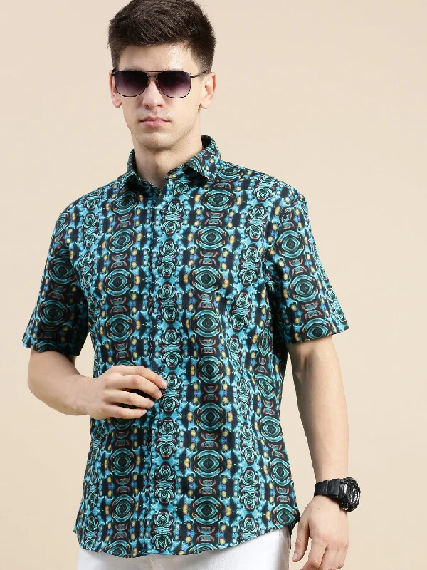 Men's Button - Down Oxford Casual Shirts in Crisp White for a Classic and Versatile StyleMen Multi Graphics Casual Shirt Men's Button - Down Oxford Casual Shirts in Crisp White for a Classic and Versatile StyleMen Multi Graphics Casual Shirt