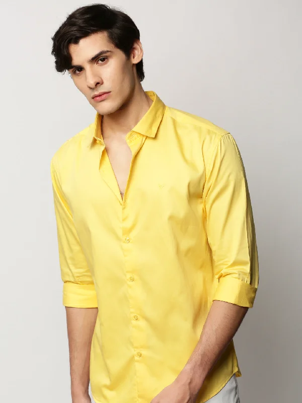 Men's Shearling - Lined Collar Casual Shirts in Brown for a Rustic and Warm AppealMen Yellow Solid Casual Casual Shirts Men's Shearling - Lined Collar Casual Shirts in Brown for a Rustic and Warm AppealMen Yellow Solid Casual Casual Shirts