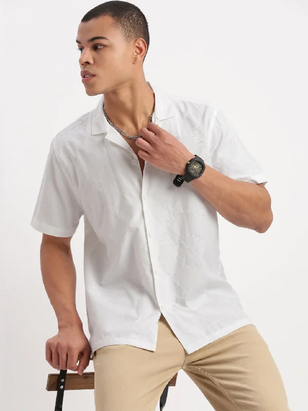 Men's Button - Down Oxford Casual Shirts in Crisp White for a Classic and Versatile StyleMen Cuban Collar Solid White Shirt Men's Button - Down Oxford Casual Shirts in Crisp White for a Classic and Versatile StyleMen Cuban Collar Solid White Shirt