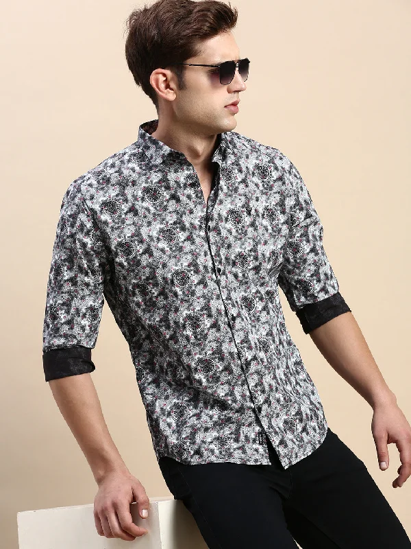 Men's Linen Blend Casual Shirts with Roll - Up Sleeves for a Summer Beach LookMen Multi Printed Casual Shirt Men's Linen Blend Casual Shirts with Roll - Up Sleeves for a Summer Beach LookMen Multi Printed Casual Shirt
