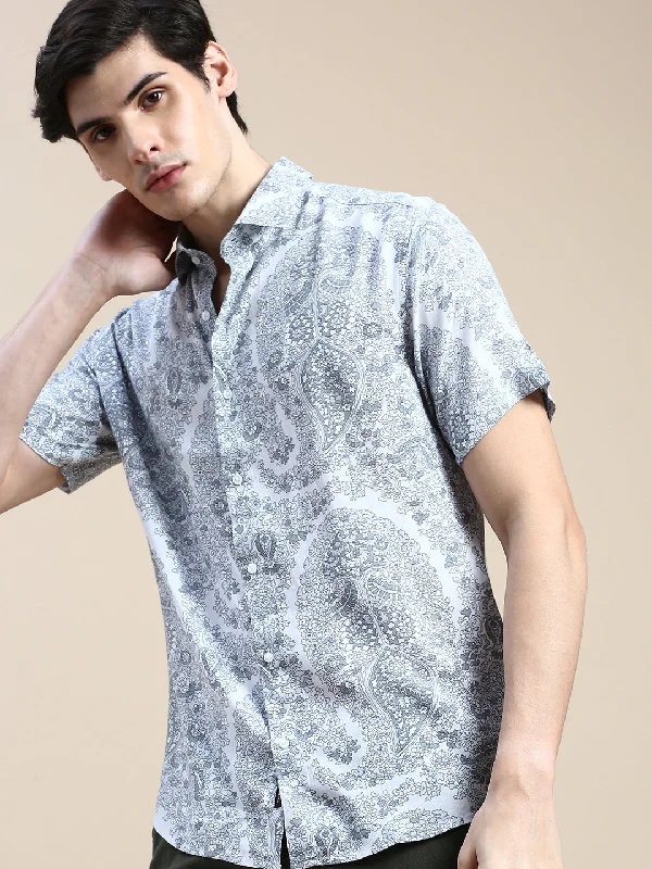 Men's Long - Line Oversized Casual Shirts in Dark Gray for a Relaxed and Modern LookMen Grey Floral Casual Shirt Men's Long - Line Oversized Casual Shirts in Dark Gray for a Relaxed and Modern LookMen Grey Floral Casual Shirt