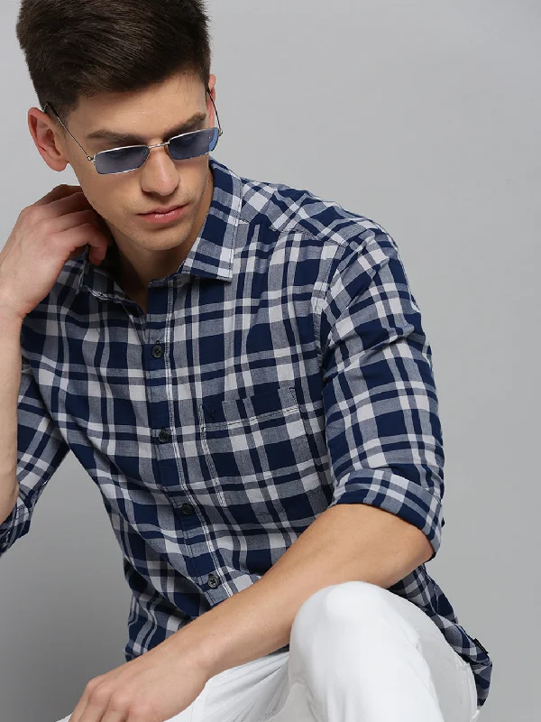 Plus Size Men's Plaid Flannel Casual Shirts in Earth Tones for a Cozy Fall OutfitMen Blue Checked Casual Shirt Plus Size Men's Plaid Flannel Casual Shirts in Earth Tones for a Cozy Fall OutfitMen Blue Checked Casual Shirt