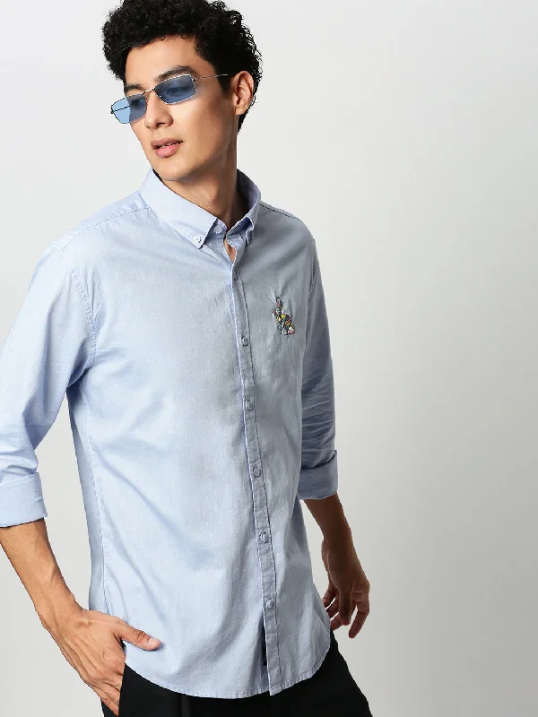 Plus Size Men's Striped Chambray Casual Shirts with a Spread Collar for a Preppy AppearanceMen Blue Solid Casual Casual Shirts Plus Size Men's Striped Chambray Casual Shirts with a Spread Collar for a Preppy AppearanceMen Blue Solid Casual Casual Shirts