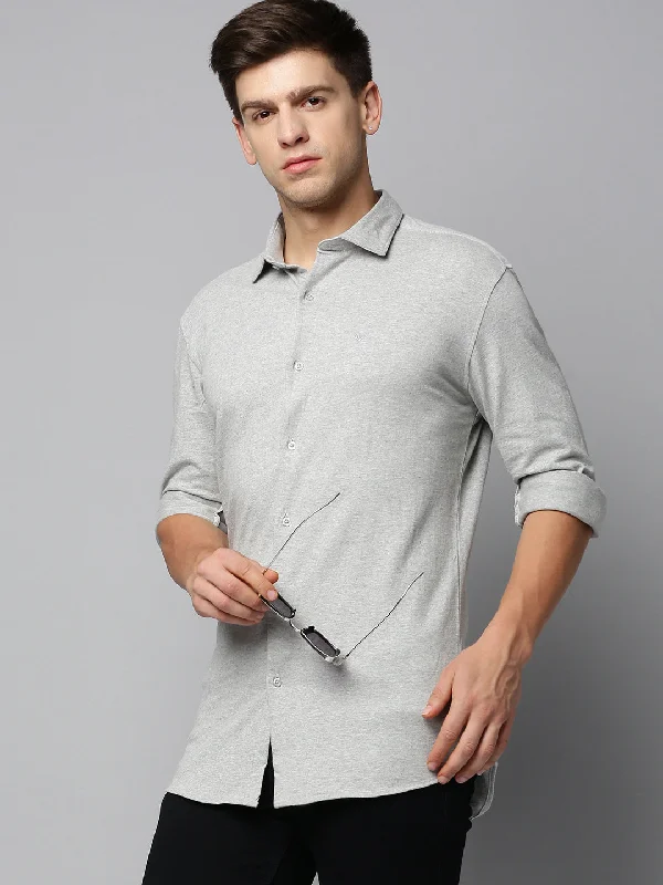 Men's Embroidered Detail Casual Shirts in Beige for a Touch of EleganceMen Grey Solid Casual Shirt Men's Embroidered Detail Casual Shirts in Beige for a Touch of EleganceMen Grey Solid Casual Shirt