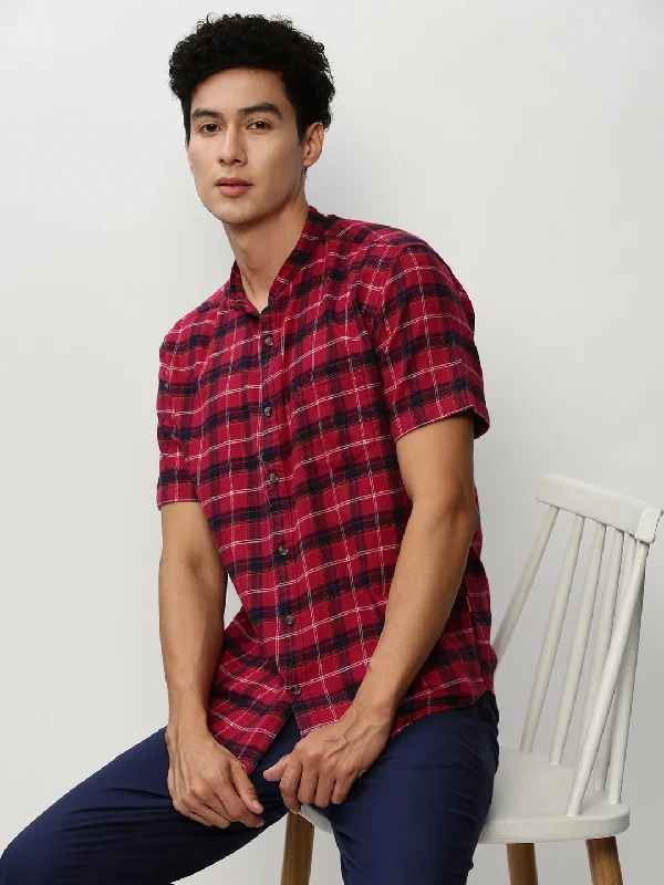 Men's Graphic - Printed Casual Shirts with Pop - Culture References for a Fun and Stylish LookMen Red Checked Casual Casual Shirts Men's Graphic - Printed Casual Shirts with Pop - Culture References for a Fun and Stylish LookMen Red Checked Casual Casual Shirts
