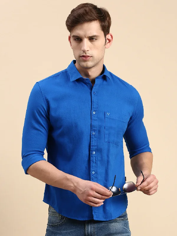 Men's Moisture - Wicking Performance Fabric Casual Shirts for Outdoor ActivitiesMen Blue Solid Casual Shirt Men's Moisture - Wicking Performance Fabric Casual Shirts for Outdoor ActivitiesMen Blue Solid Casual Shirt