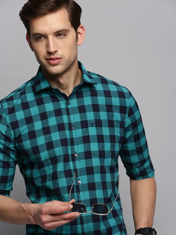 Men's Linen Blend Casual Shirts with Roll - Up Sleeves for a Summer Beach LookMen Navy Checked Casual Shirt Men's Linen Blend Casual Shirts with Roll - Up Sleeves for a Summer Beach LookMen Navy Checked Casual Shirt