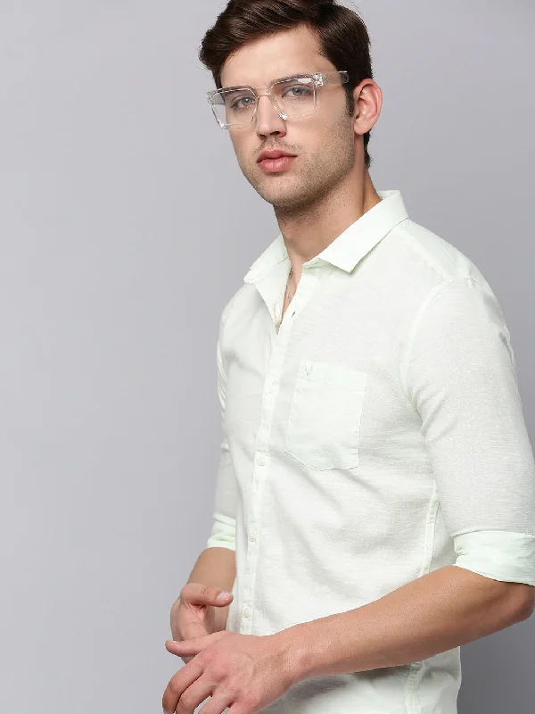 Men's Sustainable Recycled Material Casual Shirts for Eco - Conscious ConsumersMen Green Solid Casual Shirt Men's Sustainable Recycled Material Casual Shirts for Eco - Conscious ConsumersMen Green Solid Casual Shirt