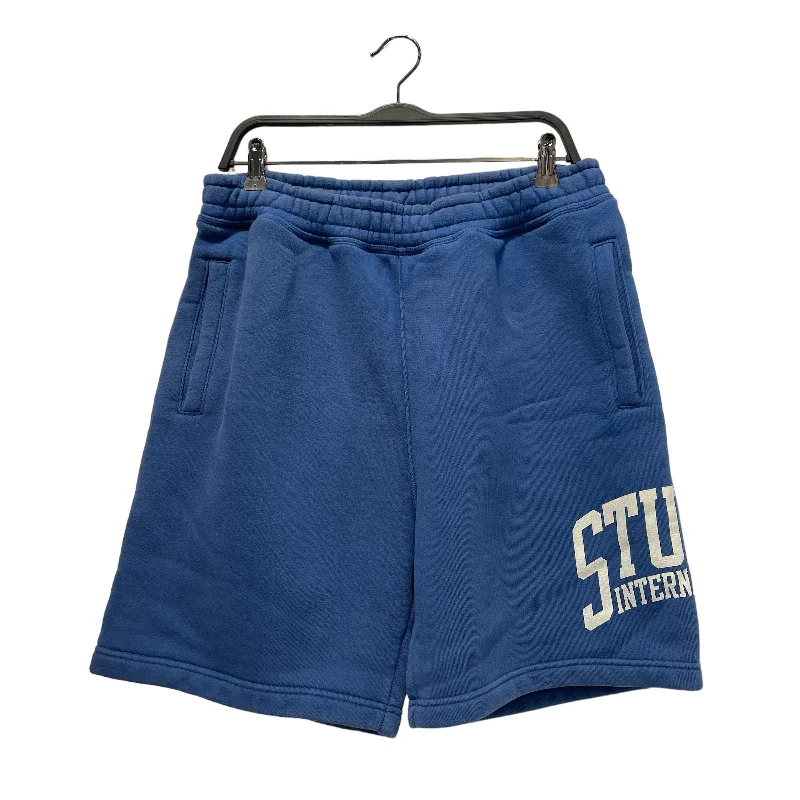 Men's checkered pattern wool shorts for a stylish winter layering optionSTUSSY/Shorts/M/Cotton/BLU/Graphic/White International Logo Men's checkered pattern wool shorts for a stylish winter layering optionSTUSSY/Shorts/M/Cotton/BLU/Graphic/White International Logo