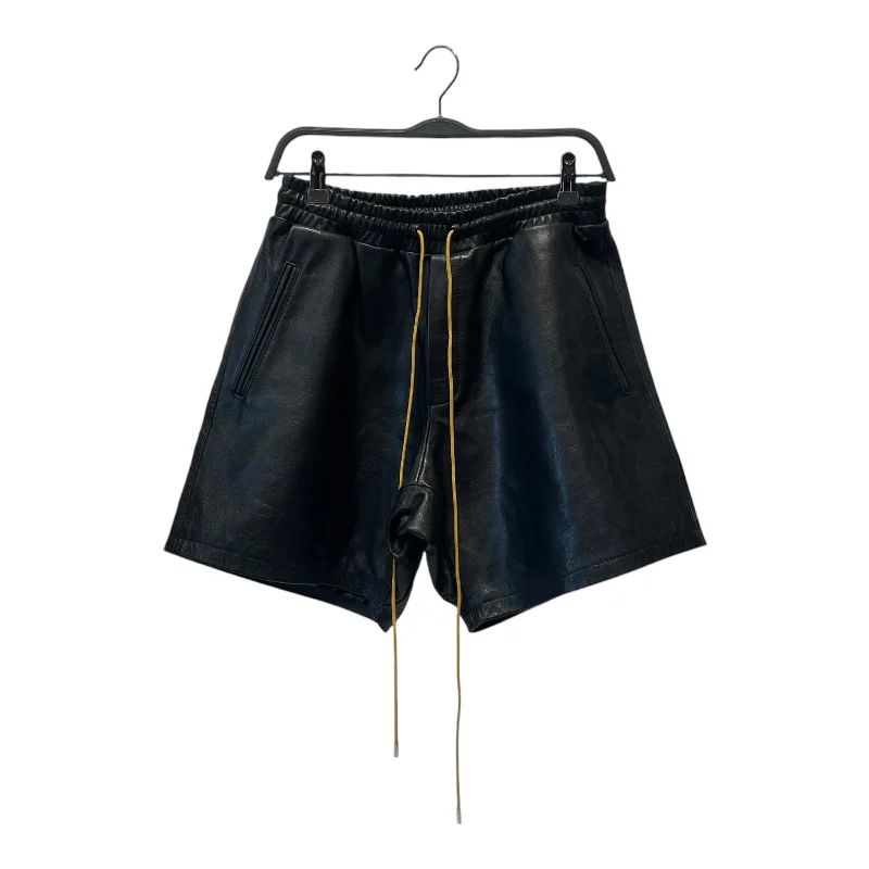 Men's drawstring casual linen shorts for a laid - back summer lookRHUDE/Shorts/S/Leather/BLK/ Men's drawstring casual linen shorts for a laid - back summer lookRHUDE/Shorts/S/Leather/BLK/