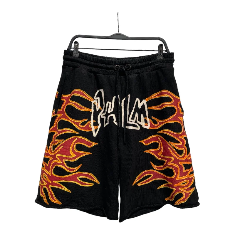 Men's adjustable - length convertible shorts for versatile usePalm Angels/Shorts/L/Cotton/BLK/Graphic/FLAMES Men's adjustable - length convertible shorts for versatile usePalm Angels/Shorts/L/Cotton/BLK/Graphic/FLAMES