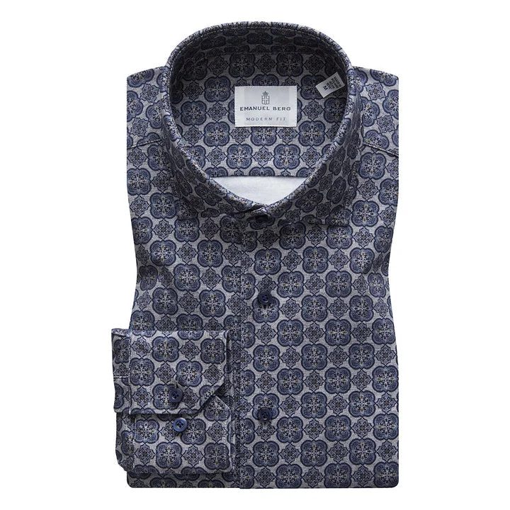 Men's Stretch - Fabric Casual Shirts in Navy Blue for a Comfortable and Flexible FitModern 4Flex Stretch Knit Shirt SF17050 Dark Brown Men's Stretch - Fabric Casual Shirts in Navy Blue for a Comfortable and Flexible FitModern 4Flex Stretch Knit Shirt SF17050 Dark Brown