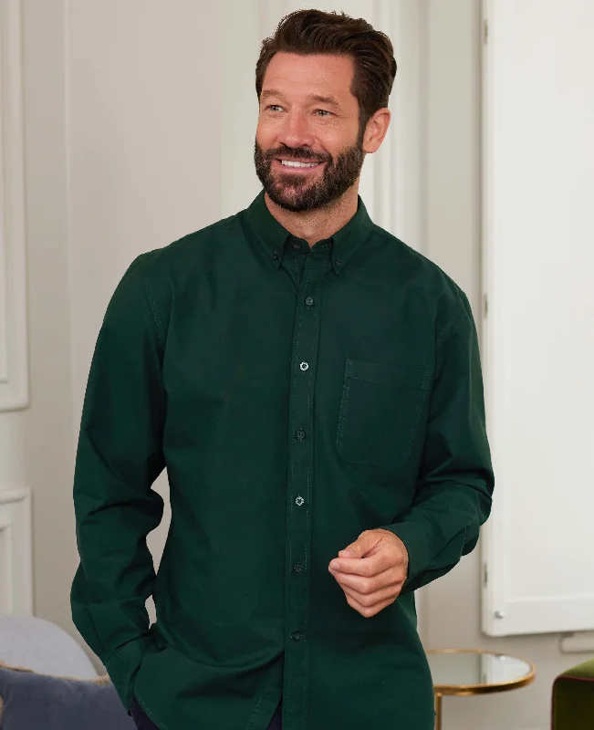 Men's Sustainable Recycled Material Casual Shirts for Eco - Conscious ConsumersForest Green Classic Fit Oxford Shirt Men's Sustainable Recycled Material Casual Shirts for Eco - Conscious ConsumersForest Green Classic Fit Oxford Shirt