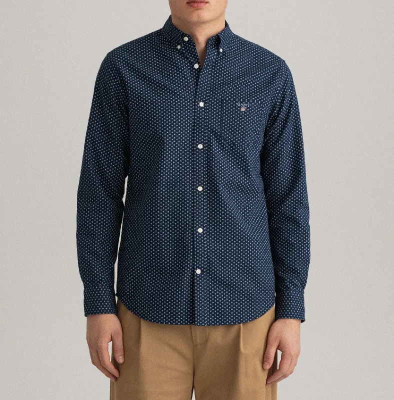 Men's Graphic - Printed Casual Shirts with Pop - Culture References for a Fun and Stylish LookGANT Oxford Micro Print Shirt Men's Graphic - Printed Casual Shirts with Pop - Culture References for a Fun and Stylish LookGANT Oxford Micro Print Shirt