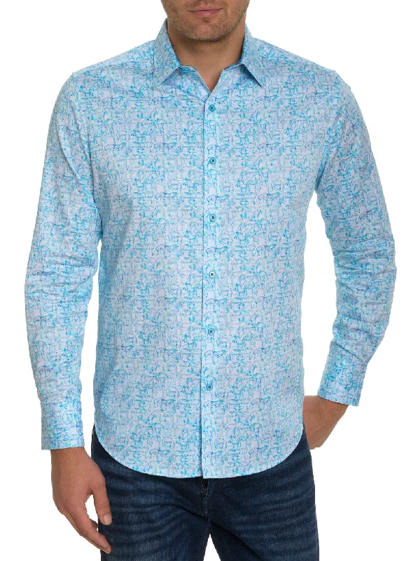 Men's Two - Tone Contrast Panel Casual Shirts in White and Navy for a Stylish and Eye - Catching DesignIMPRESSION LONG SLEEVE BUTTON DOWN SHIRT Men's Two - Tone Contrast Panel Casual Shirts in White and Navy for a Stylish and Eye - Catching DesignIMPRESSION LONG SLEEVE BUTTON DOWN SHIRT