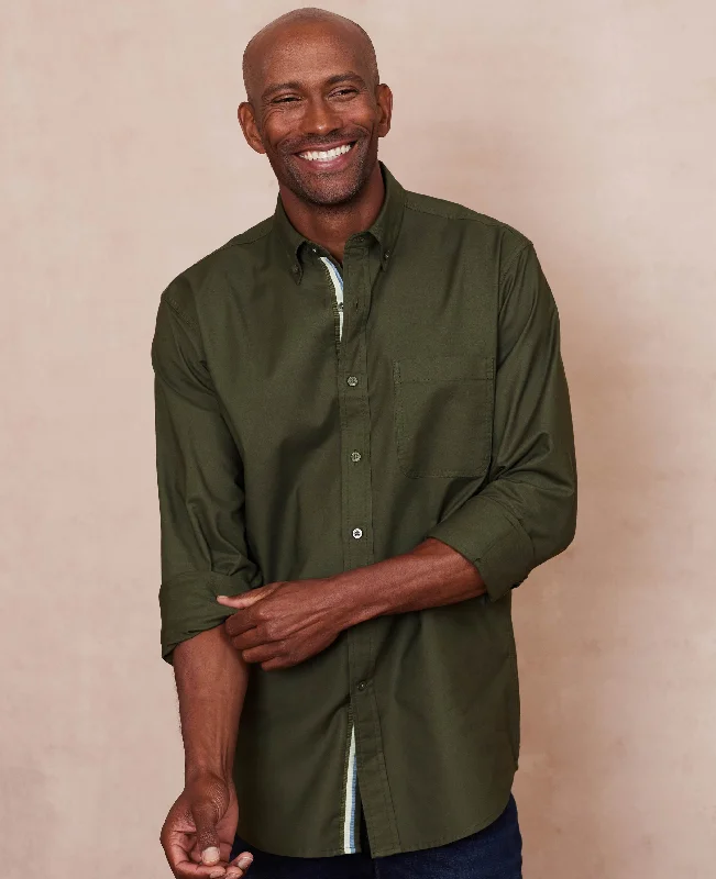 Men's Organic Cotton Casual Shirts with a Soft Handfeel for Everyday ComfortKhaki Classic Fit Button-Down Oxford Casual Shirt Men's Organic Cotton Casual Shirts with a Soft Handfeel for Everyday ComfortKhaki Classic Fit Button-Down Oxford Casual Shirt
