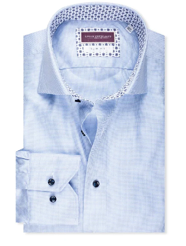 Men's Short - Sleeve Linen Casual Shirts in Light Khaki for a Breathable Summer OptionSlim FIt Flower Inlay Shirt Blue Men's Short - Sleeve Linen Casual Shirts in Light Khaki for a Breathable Summer OptionSlim FIt Flower Inlay Shirt Blue