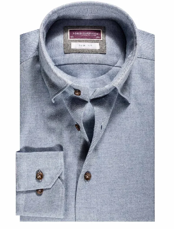 Men's Sustainable Recycled Material Casual Shirts for Eco - Conscious ConsumersVan Gogh Herringbone Slim Fit Shirt Blue Men's Sustainable Recycled Material Casual Shirts for Eco - Conscious ConsumersVan Gogh Herringbone Slim Fit Shirt Blue