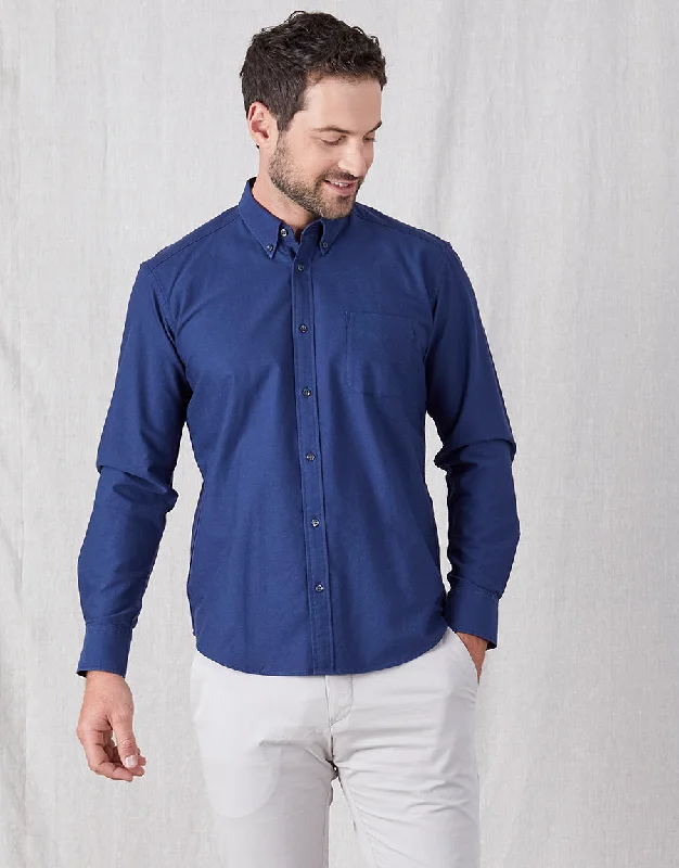 Men's Distressed Denim Casual Shirts with Frayed Edges for a Trendy and Rugged LookOhope Navy Oxford Shirt Men's Distressed Denim Casual Shirts with Frayed Edges for a Trendy and Rugged LookOhope Navy Oxford Shirt