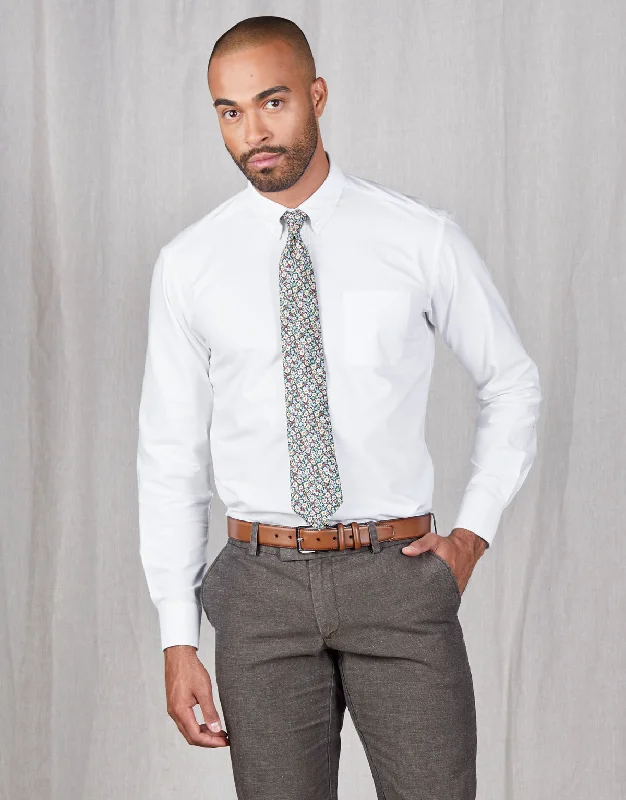 Plus Size Men's Striped Chambray Casual Shirts with a Spread Collar for a Preppy AppearanceOhope White Oxford Shirt Plus Size Men's Striped Chambray Casual Shirts with a Spread Collar for a Preppy AppearanceOhope White Oxford Shirt