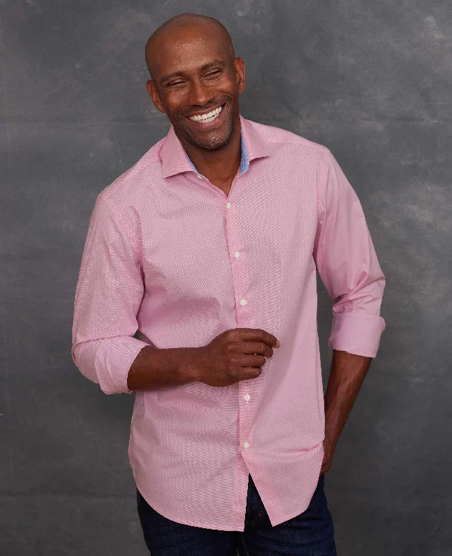 Men's Tailored Fit Checkered Casual Shirts in Multicolor for a Smart - Casual EnsemblePink Cotton Dobby Slim Fit Smart-Casual Shirt - Single Cuff Men's Tailored Fit Checkered Casual Shirts in Multicolor for a Smart - Casual EnsemblePink Cotton Dobby Slim Fit Smart-Casual Shirt - Single Cuff
